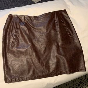 Zara pleather brown skirt